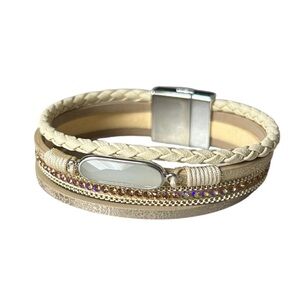 Multi-layer Cream and Gold Bracelet NWOT